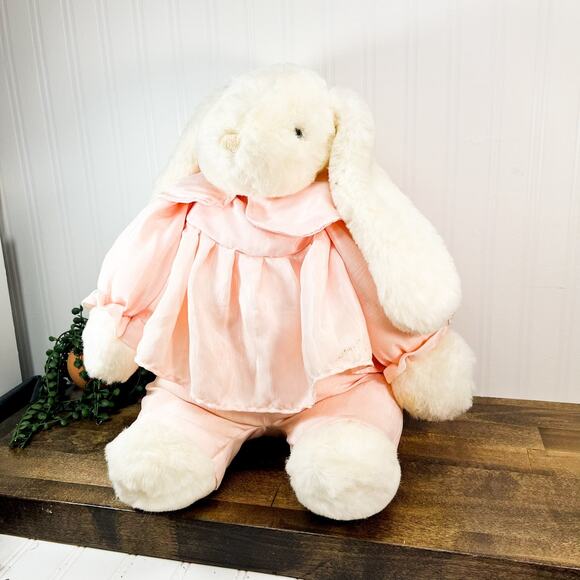 Chrisha Playful Plush Bunny Rabbit Stuffed Animal Pink Dress 20" 1988 VTG - Picture 7 of 13